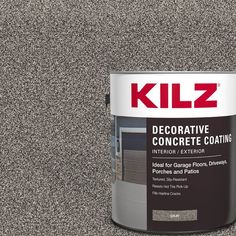 a can of kiz decorative concrete coating