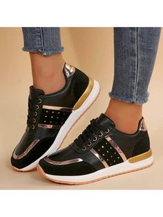 Sneakers Black Color Block Sneakers With Round Toe, Trendy Black Color Block Sneakers, Sporty Black Color Block Sneakers, Black Color Block Sporty Sneakers, Black Color Block Casual Sneakers, Casual Black Color Block Sneakers, Trending Sneakers, Platform Sneakers, Color Blocking