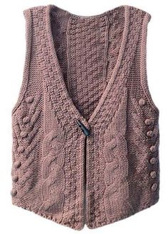 a pink sweater vest with buttons on the front