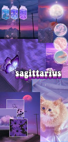 a collage of photos with the caption sagittarius