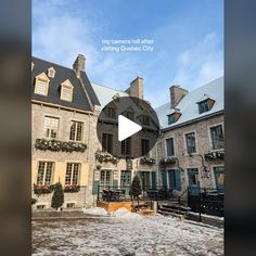 an old stone building with snow on the ground and blue sky in the background that reads my camera roll after visiting guebbe city