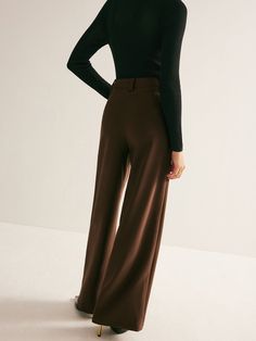 DETAILS
Composition: 92% Polyester, 8% Elastane
Design: Plain
Style: Casual
Thickness: Regular
Sheer: No
Material: Woven Fabric
Occasion: Leisure, Home, Work Chic Semi-formal Bottoms For Fall, Brown Ankle-length Dress Pants For Work, Brown Wide Leg Pants With Belt Loops For Work, Tailored Brown Bottoms For Work, Tailored Brown Wide Leg Pants For Work, Chic Non-stretch Pleated Pants, Brown High-waisted Wide Leg Pants For Work, Chic Pleated Pants For Fall, Brown Ankle-length Work Pants