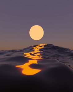 the sun is setting over the ocean as it reflects in the water's surface