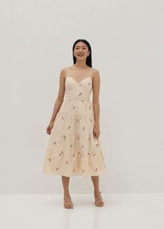 Buy Reece Padded Embroidered Midi Dress @ Love, Bonito | Shop Women's Fashion Online | Love, Bonito INTL Embroidered Cotton Dress For Day Out, Fitted Embroidered Dresses For Day Out, Floral Embroidery Midi Dress For Day Out, Midi Dress With Floral Embroidery For Day Out, Floral Embroidered Midi Dress For Day Out, Cotton Embroidered Midi Dress For Garden Party, Casual Midi Dress With Floral Embroidery, Cotton Midi Dress With Floral Embroidery, Casual Midi-length Dress With Floral Embroidery