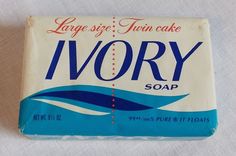 Vintage Ivory Soap Bar Large Size Twin Cake 9 1/2 oz Proctor Gamble Made in USA #Ivory Twins Cake, Ivory Soap, Vintage Bath, New Inventions, Soap Bar, Antique Collection, Bar Soap, Gum, Large Size