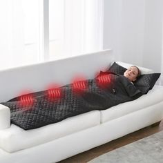 Available only from Hammacher Schlemmer, this the cocoon that opens and secures like a sleeping bag to provide a safe, comfortable infrared heating treatment in the privacy of one’s home. Hammacher Schlemmer, Infrared Sauna, Home Gadgets, Sleeping Bag, Personal Marketing, Gadgets, How Are You Feeling, Sleep