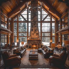 Mountain Lake Lodge Scenic Landscape Photos Modern Mountain Home Fireplace, Bedroom With Stone Wall, Luxury Mountain Homes Interiors, Swiss Chalet Interior, Lodge Interior Design, Mountain Lake House, Lodge Aesthetic, Mountain Home Interiors, Mountain Dream Homes