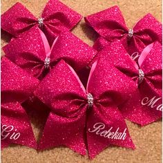 Mini Cheer Bow Custom Colors And Center Cheer Bows Cheer Pink Out, Cheer Comp Gifts, Cheer Accessories, Pink Cheer Bows, Volleyball Bows, Cheer Season, Cheer Team Gifts, Cheer Captain, Cheer Hair Bows