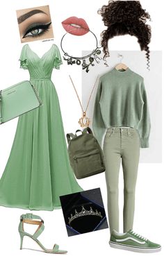 Princess Tiana Clothes Inspired Outfits, Tiana Modern Outfit, Tiana Aesthetic Outfit, Modern Tiana Outfit, Tiana Outfit Ideas, Princess Tiana Outfit Ideas, Tiana Inspired Outfits, Tiana Disneybound, Tiana Outfit