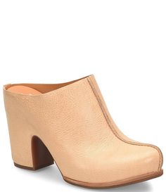 Kork-Ease Sagano Leather Block Heel Mules | Dillard's Beige Mules With Suede Lining And Round Toe, Beige Round Toe Mules With Suede Lining, Brown Leather Mules With Suede Lining, Elegant Calf Leather Mules With Leather Footbed, Modern Leather Mules With Leather Lining, Formal Leather Mules With Suede Lining, Leather Mules With Suede Lining And Almond Toe, Leather Heels With Removable Insole And Round Toe, Leather Mules With Suede Lining And Round Toe