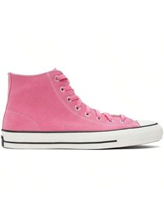 Converse 
Pink Chuck Taylor All Star Pro Suede High Top Sneakers 
High-top suede sneakers in pink. 
. Rubber cap toe 
. Lace-up closure 
. Concealed elasticized gusset at tongue 
. Logo patch and eyelets at inner side 
. Cushioned CX foam insole 
. Rubberized logo patch at midsole 
. Treaded rubber sole 
. Contrast stitching in white 
Supplier color: Oops pink/Egret/Black 
Upper: leather. Sole: rubber. 
Made in Viet Nam. 
241799M236050 
Pink Chuck Taylor All Star Pro Suede High Top Sneakers defa Pink Canvas High-top Sneakers With Round Toe, Pink Canvas High-top Sneakers With Rubber Sole, Pink Cotton High-top Canvas Shoes, Pink Lace-up High-top Sneakers With Rubber Sole, Pink Lace-up High-top Synthetic Sneakers, Pink Chuck Taylors, Converse Pink, Casual Athletic Shoes, Casual Athletic