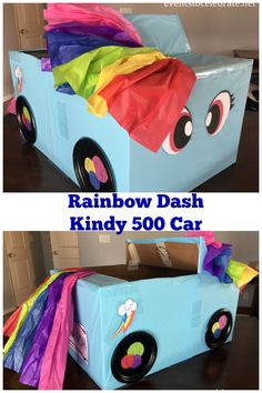 the rainbow dash kind of car is made out of cardboard