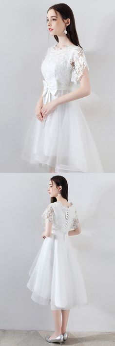 20% OFF, Cheap Homecoming Dresses Gorgeous White Big Bow Tulle Party Dress High Low with Lace #MXL86059 at GemGrace. View more special Special Occasion Dresses,Homecoming Dresses,Cheap Homecoming Dresses,Short Homecoming Dresses,White Homecoming Dresses,Cute Homecoming Dresses,Modest Homecoming Dresses now? #GemGrace To buy delicate gowns at affordable prices. Over 399 new styles added, shop now to get $10 off! White A-line Dress For Party Season, White Lace Dresses For Party Season, White Tulle Evening Dress, White Knee-length Dress For Banquet, White Short Sleeve Confirmation Dress, White Short Sleeve Dress For Confirmation, White Short Sleeve Prom Dress, Spring Tulle Dress For Confirmation, White Midi Length Dresses For Prom Season