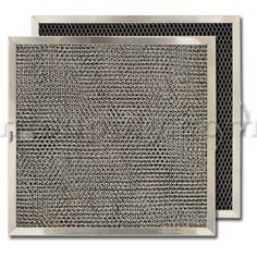 two air filters on white background with clippings for the bottom and side panels