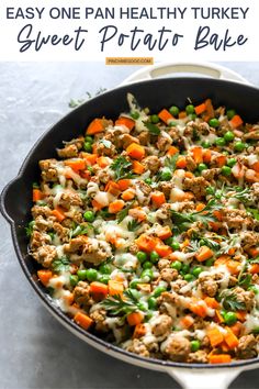 an easy one pan healthy turkey sweet potato bake