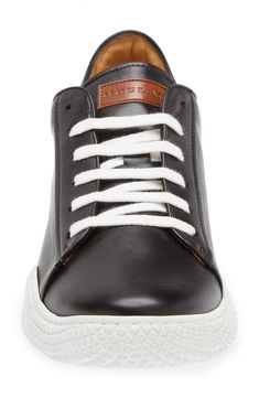 An old-school sneaker silhouette is enhanced with luxe leathers and an exaggerated scallop sole featuring a grippy diamond-grid tread. Lace-up style Cushioned insole Leather upper and lining/rubber sole Made in Spain Luxury High-top Sneakers With Stitched Sole, Casual Calf Leather Platform Sneakers With Rubber Sole, Modern Lace-up Platform Sneakers With Stitched Sole, Leather High-top Platform Sneakers With Studded Outsoles, Luxury Leather Platform Sneakers With Studded Outsoles, Designer Low-top Sneakers With Stitched Sole, Streetwear Sneakers With Leather Sole, Luxury Streetwear Sneakers, Designer Sneakers With Stitched Sole And Round Toe