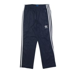 ADIDAS Track Pants Blue Straight Boys L W26 L24 Blue Sporty Sweatpants With Three Stripes Branding, Sporty Blue Sweatpants With Three Stripes Branding, Blue Sweatpants With Three Stripes For Streetwear, Blue Athleisure Pants With Three Stripes Branding, Blue Adidas Jogging Bottoms, Blue Jogging Pants With Three Stripes, Blue Striped Jogging Bottoms, Blue Jogging Bottoms With Three Stripes, Navy Sporty Pants With Three Stripes