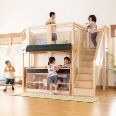 Caf Loft Playroom Design Layout, Storage Children, Play Loft, Custom Playroom, Loft Cafe, Kid Bed