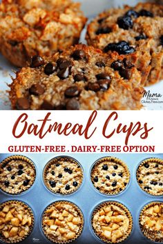 an image of oatmeal cups with blueberries and raisins