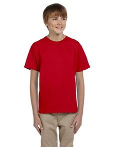 Youth Ultra Cotton® 6 oz. T-Shirt - CHERRY RED - S | Gildan Youth Ultra Cotton 6 oz. T-Shirt in Cherry Red Size Small Blank T Shirts, Shirt Girl, Red T Shirt, True Red, Red T, Badminton, The Loom, Fruit Of The Loom, Custom Tshirts