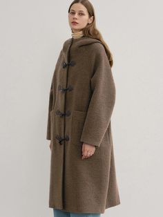 Composition : Shell: FUR 10% WOOL 65% NYLON 25% Lining: POLYESTER 100%Color : BROWN S,BROWN M,DARK NAVY S,DARK NAVY MCountry of Origin : China Hooded Outerwear With Toggle Closure For Work, Canada Outfits, Winter Coat With Fur, Coat With Fur Hood, Wool Long Coat, Dream Fashion, Long Wool Coat, Duffle Coat, Current Styles