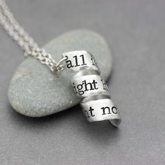 Metal Stamped Necklace, Handwritten Jewelry, Metal Stamping Kit, Jewelry Stamping, Right Here Right Now, Wire Wrap Jewelry Designs, Stamped Necklaces, Metal Stamped Jewelry, Hidden Message