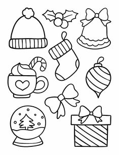 christmas coloring pages for kids to print out and color with the holiday decorations on them