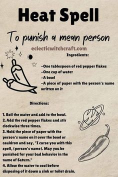 Red Pepper Witchcraft, Voodoo For Beginners, Magic Recipes Witchcraft, How To Do Voodoo On Someone, Curse Jar Ingredients, How To Curse Someone Witchcraft, Hex Spell Ingredients, Red Pepper Flakes Magical Properties, Witchcraft Curses Black Magic