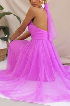 Tulle Sleeves, Halter Maxi Dresses, Fairy Dress, White Maxi Dresses, Dress 100, Black Maxi Dress, Knee Length Dress, Bright Pink, Long Skirt