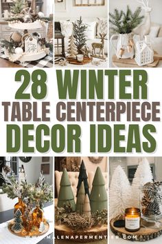 winter table centerpiece ideas Winter Table Centerpieces For Home, Winter Diy Decor, Decorating For Winter After Christmas, Winter Table Centerpieces, Frugal Christmas Gifts, Easy Winter Decorations, After Christmas Decor, Winter Table Setting, Winter Gathering