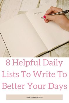 8 helpful daily lists to write to better your days! Tips and ideas for daily lists for organized day Lists To Write, Goal Calendar, Fitness Planner Free, Planner Calendar Printables, Daily List, Write Every Day, Gratitude List, Work Relationships, Writing Lists