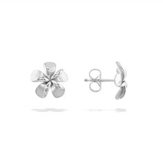 14K Yellow Gold Plumeria Stud Earrings. The Plumeria flower measures approximately 3/8" in width. Fine Jewels, Yellow Gold, White Gold, Rose Gold, Stud Earrings, Yellow, Gold