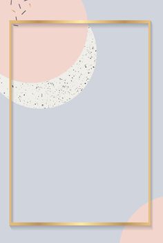 a square gold frame on a pastel pink and blue background with sprinkles