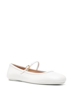 Gianvito Rossi round-toe Leather Ballerina Shoes - Farfetch Luxury Flats With Buckle Closure And Round Toe, Luxury Calf Leather Ballet Flats With Round Toe, Rossi Shoes, Chloe Purses, Chanel 2, Saint Laurent Shoes, Ballerina Shoes, Italian Luxury, Gianvito Rossi