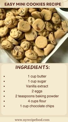 a recipe for cookies with instructions to make them