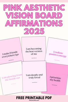 pink aesthetic vision board affirmations with the text, i am deeply and truly loved