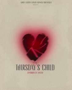 the poster for friday's child shows two hearts in red and black on a white background