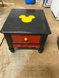 Made this out of a old end table for my grandchildren. Disney Night, Refurbished Furniture, Night Stand, Coffee Table, Disney, Quick Saves