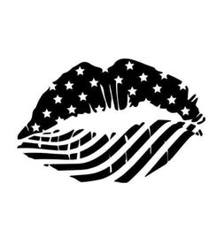 an american flag lips with stars on it