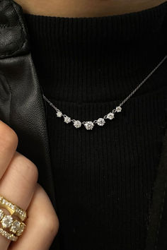 Classic diamond necklace in 18-karat white gold - Small Penelope Necklace Neck Stack, Everyday Luxury, A Stand, Jewelry For Her, Everyday Luxuries, Jewelry Inspo, Brilliant Cut Diamond, Diamond Jewelry, Diamond Necklace