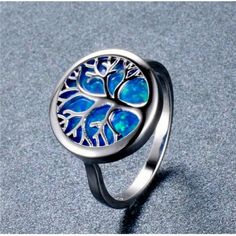 Brand New Blue Opal Tree Of Life Silver Ring. Item Specifications: Metal Type: Sterling Silver. Metal Stamp Or Hallmark: .925 Metal Purity: 92.5% Sterling. Gemstone Creation Method: Simulated New To Poshmark? Use Referral Code Kimberlyn222 To Receive $10. Blue Nickel-free Stainless Steel Jewelry, Blue Stainless Steel Nickel-free Jewelry, Adjustable Blue Stamped 925 Jewelry, Blue Hypoallergenic Promise Ring, Blue Hypoallergenic Rings For Anniversary, Hypoallergenic Blue Rings For Anniversary, Blue Hypoallergenic Rings, Elegant Blue Hypoallergenic Rings, Blue Nickel-free Rings For Anniversary