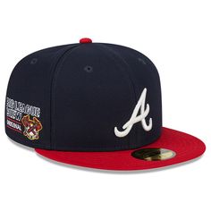 Big League Chew is synonymous with baseball. This Atlanta Braves Big League Chew Team 59FIFTY Fitted Hat from New Era blends America's favorite game with the game's favorite bubblegum. The contrast-color undervisor and Big League Chew embroidered graphic makes this a unique and stylish hat to go along with your game day fit. Big League Chew, Blue Cotton Candy, New Era Hats, Purple Grapes, Stylish Hats, Mens Navy, Fitted Hat, Atlanta Braves, White Nikes