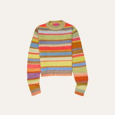 The Elder Statesman super soft stripe knit sweater Crew neckline Long sleeves Relaxed fit Pullover style Cashmere Dry clean Made in USA from imported materials Stripe Knit Sweater, Elder Statesman, Evening Flats, Cocktail Jacket, Lingerie Sleepwear, Bergdorf Goodman, Cashmere Sweater, Striped Knit, Designer Collection