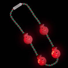 LED Light Up 34 Inch Snowman Bead Necklace - Party Glowz Adjustable Christmas Festive Necklaces, Novelty Light-up Costume Accessories For Party, Christmas Light Necklace, Light Up Snowman, Led Necklaces, Glow In The Dark Necklace For Men, Gift Costume, Stocking Stuffers For Boys, Snowman Faces