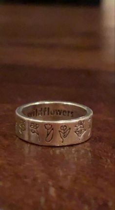 ‘you belong amongst the wildflowers’ Dream Wedding Ring, Silver Ring Designs, Dope Jewelry, Pretty Rings, Dream Jewelry, Wide Bands, Cute Jewelry