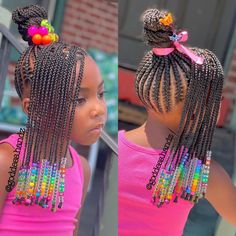 Kids hairstyles ❤️ - Fameux Style & Fashions Lil Girl Hairstyles Braids, Braid Bangs, Girls Braided Hairstyles Kids, Feed In Braids, Lil Girl Hairstyles