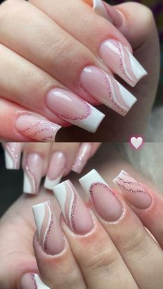 Simple Gel Nails, French Tip Acrylic Nails, Casual Nails, French Acrylic Nails, Acrylic Nails Coffin Pink, Nails Only, Long Square Acrylic Nails, Nail Plate