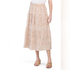 Super Cute Maxi Skirt Size Large New With Tags Feminine Beige Skirt With Elastic Waistband, Cream Feminine Relaxed Maxi Skirt, Feminine Beige Maxi Skirt, Relaxed Beige Tiered Maxi Skirt, Beige Relaxed Tiered Maxi Skirt, Feminine Cream Maxi Skirt For Spring, Cream Maxi Skirt For Spring Day Out, Beige Maxi Skirt With Elastic Waistband, Feminine Cream Midi Skirt