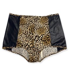 - New With Tags - 95% Polyester 5% Spandex Leopard Biker Shorts, Leopard Print Summer Shorts, Muscle Nation Lepard Print Shorts, Leopard Multi Patterned Bike Shorts, Leopard Print Shorts With Built-in Shorts, Virtual Wardrobe, Black And Brown, Womens Shorts, High Waisted