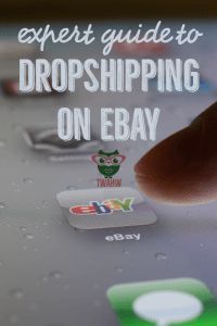 an iphone with the text expert guide to dropshiping on ebay